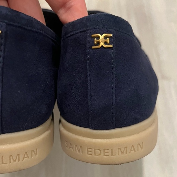 Sam Edelman Navy Blue Suede Women's Loafers Flats with Gold Accent S 6.5 - Picture 7 of 7
